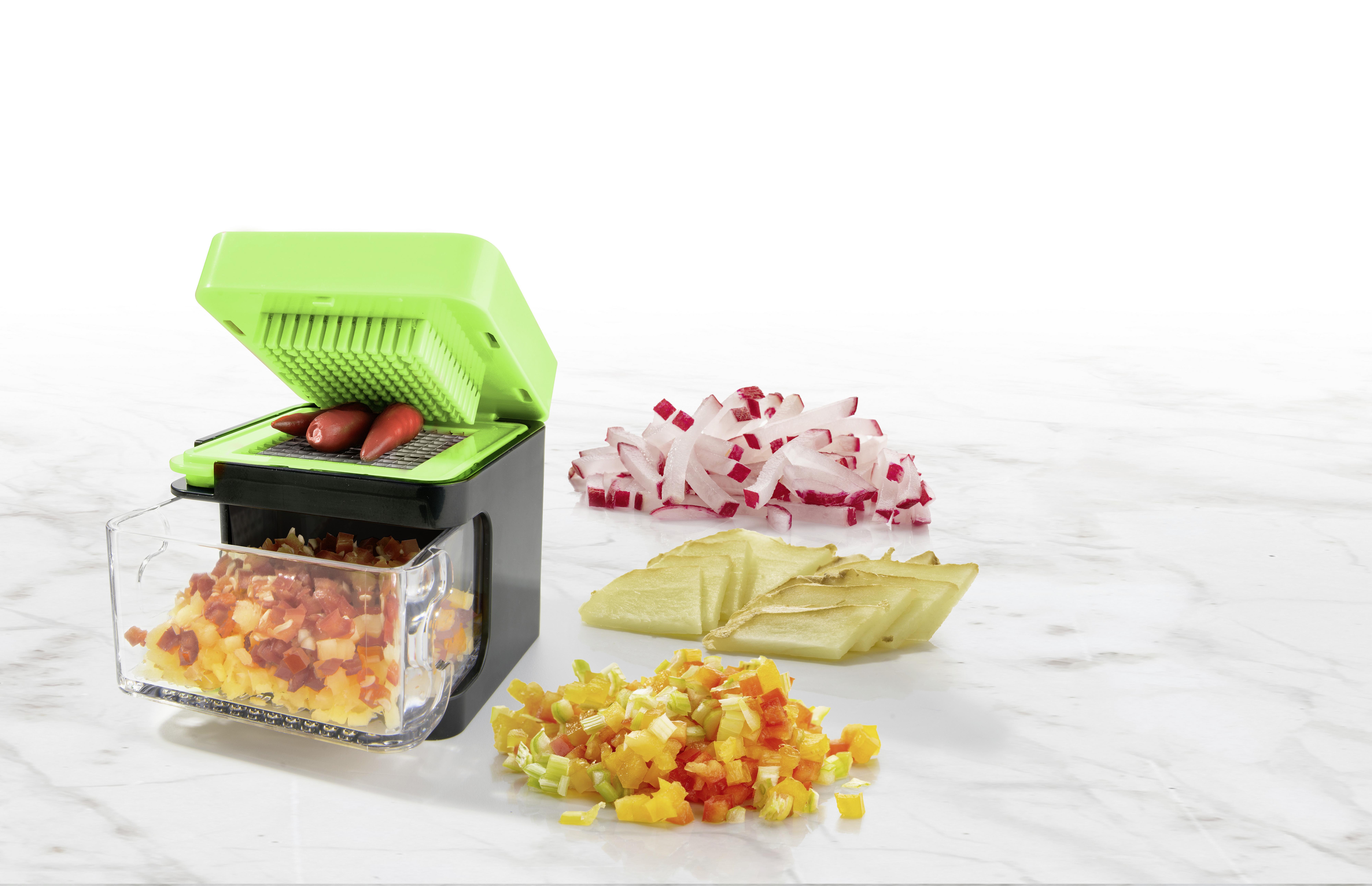 Küchenhelfer-Set Nicer Dicer Spicy Grün 5 -teilig - Schwarz/Grün, Basics, Kunststoff/Metall - Genius