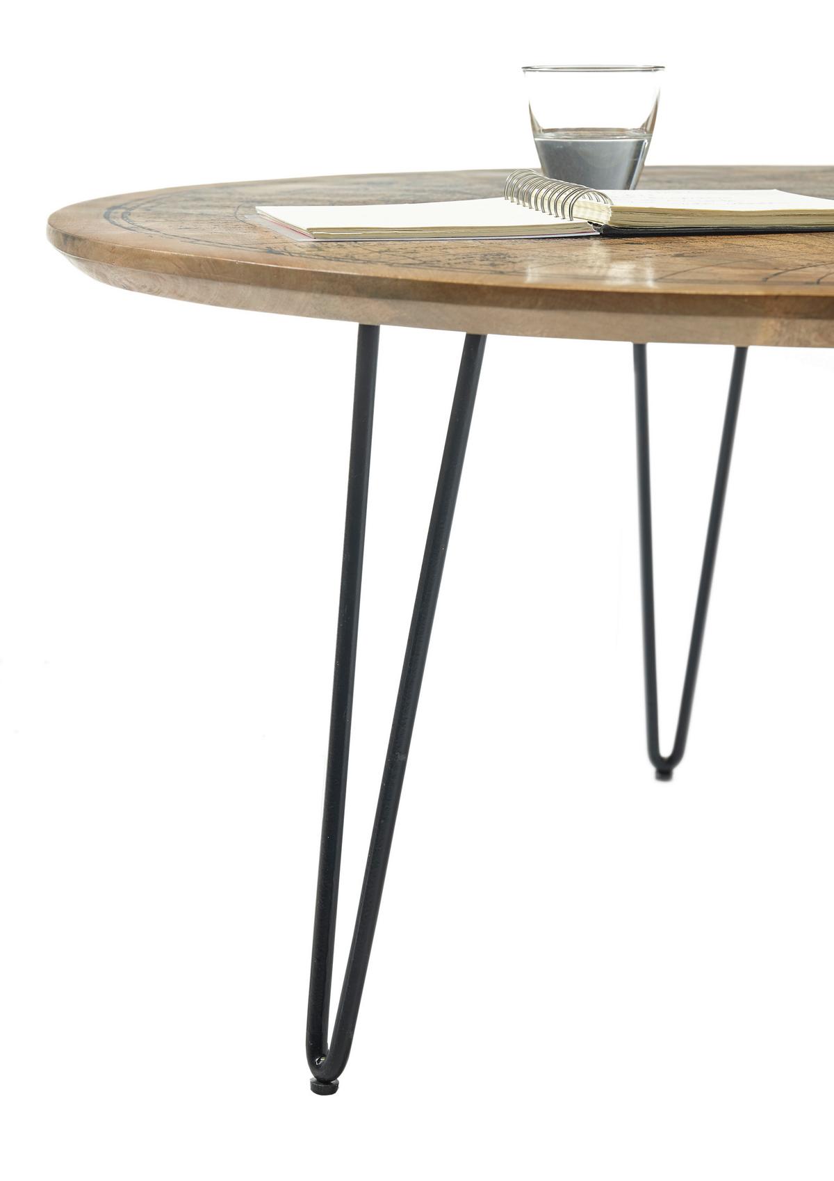 COUCHTISCH Napoca Braun/Schwarz L: 90cm - Schwarz/Braun, KONVENTIONELL, Holz/Metall (90/90/46cm) - MID.YOU