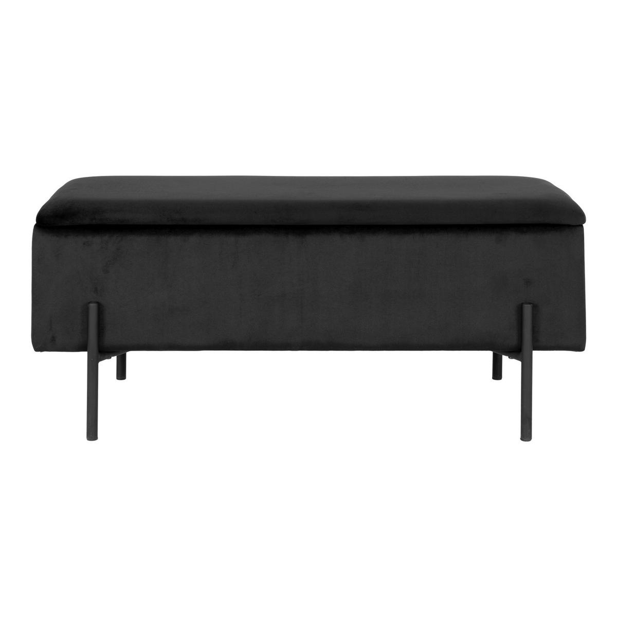 GARDEROBENBANK Watford, Schwarz B: 95cm - Schwarz, Design, Textil (95/43/36,5cm) - MID.YOU