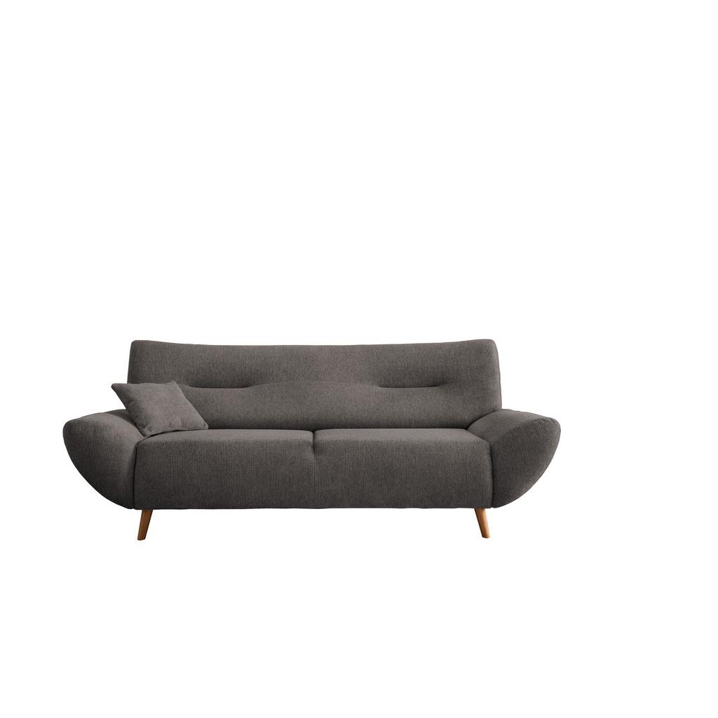3-Sitzer-Sofa Drago mit Kissen Graubraun B: 205 cm