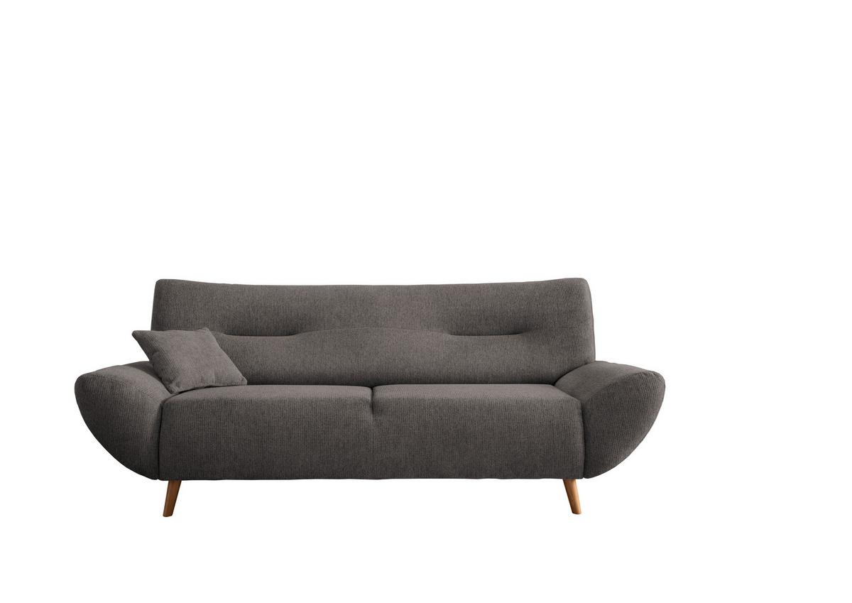 3-Sitzer-Sofa Drago Mit Kissen Graubraun B: 205 cm - Wildeiche/Graubraun, MODERN, Textil (205/81/90cm) - MID.YOU