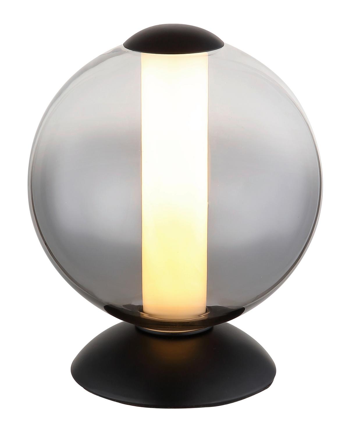 LED-Tischleuchte Lacy Grau Schwarz Weiß D: 18 cm - Schwarz/Weiß, KONVENTIONELL, Glas/Kunststoff (18/21cm) - Globo