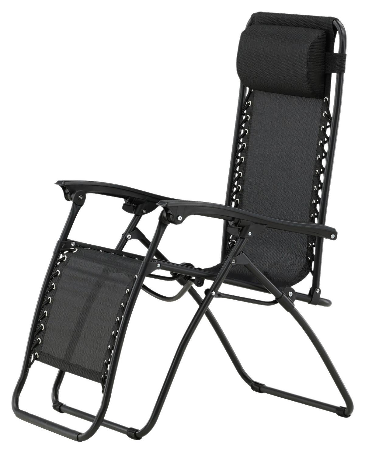 Garten-Relaxsessel Melker - Schwarz, KONVENTIONELL, Kunststoff/Textil (68/112/90cm) - Gardenson