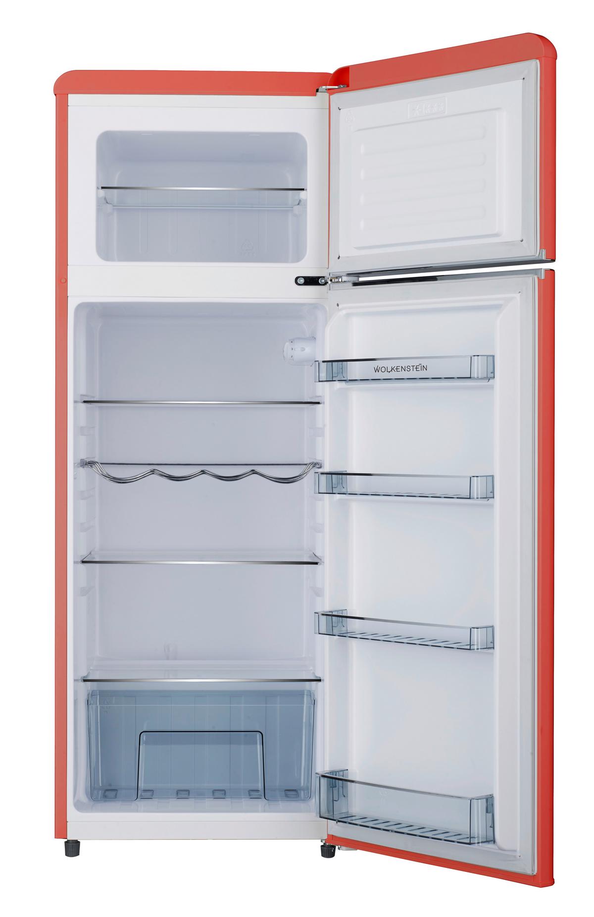 Kühl-gefrierkombination Rot 39+172 L - Rot, Basics, Kunststoff/Metall (54,50/145,60/62,60cm) - PKM