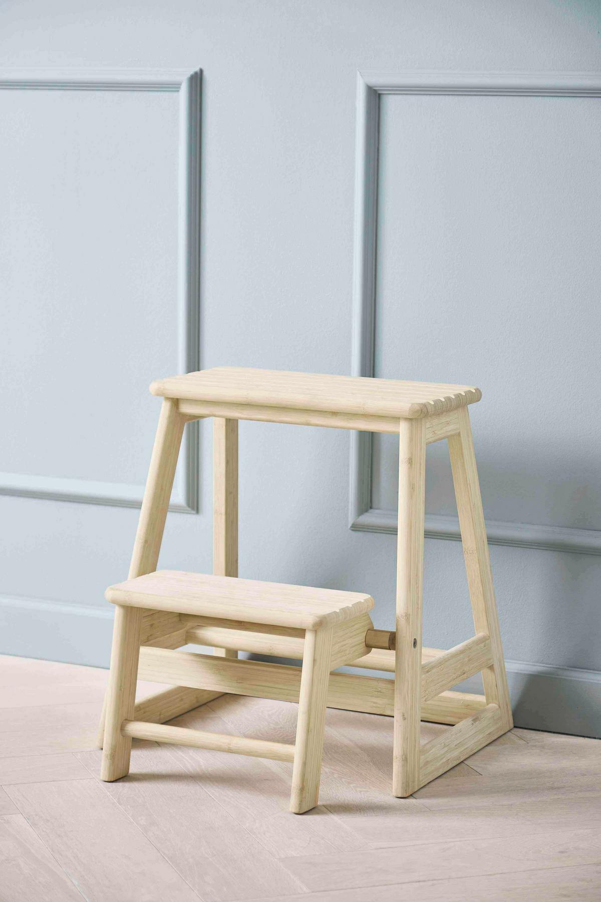 Tritthocker Skala, hellbraun 45,5x49x39 cm - Hellbraun, Natur, Holz (45,5/49/39cm) - Gardenson