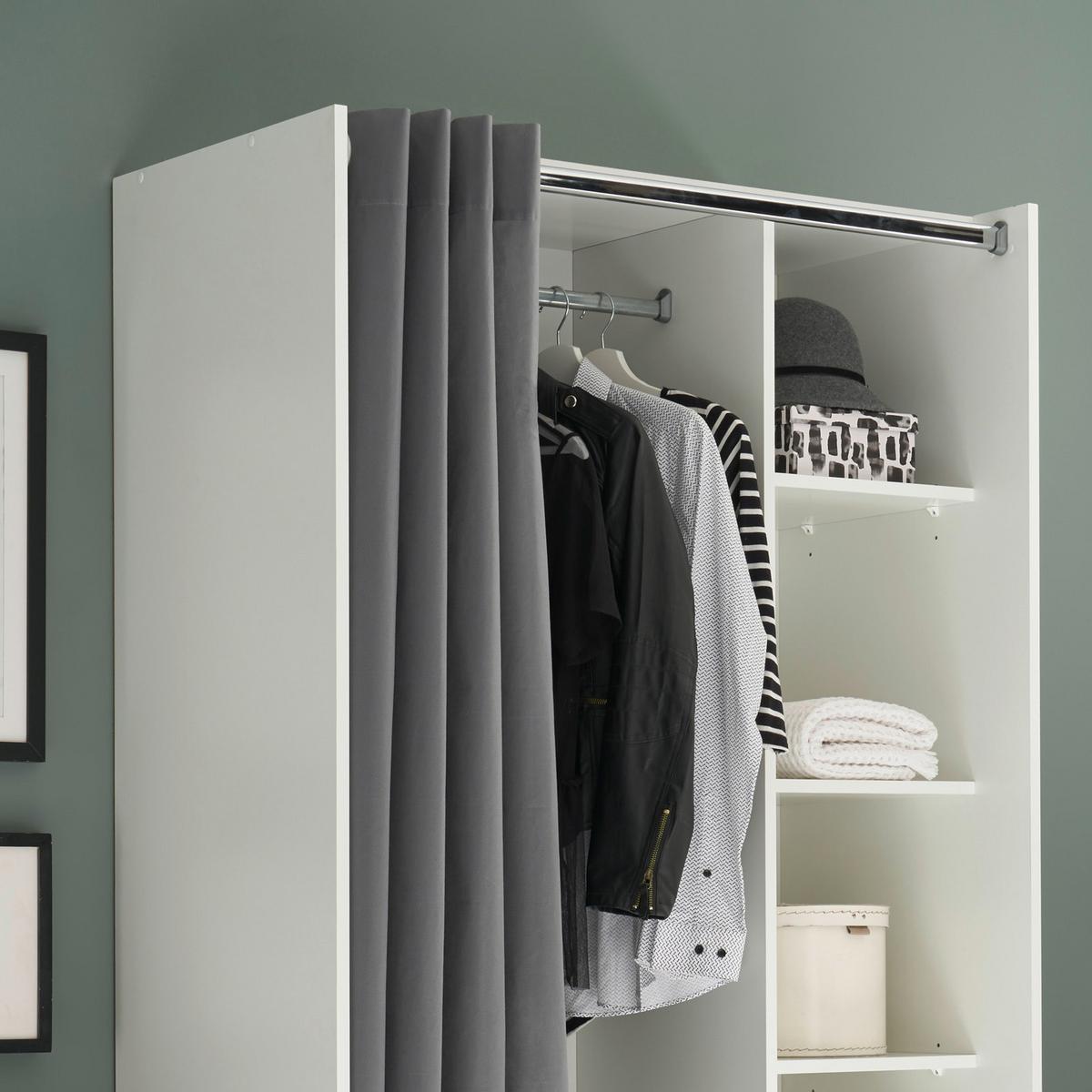 Ruhásszekrémy Jenke - fehér/szürke, Basics, faalapú anyag/karton (100/180/50cm) - MID.YOU