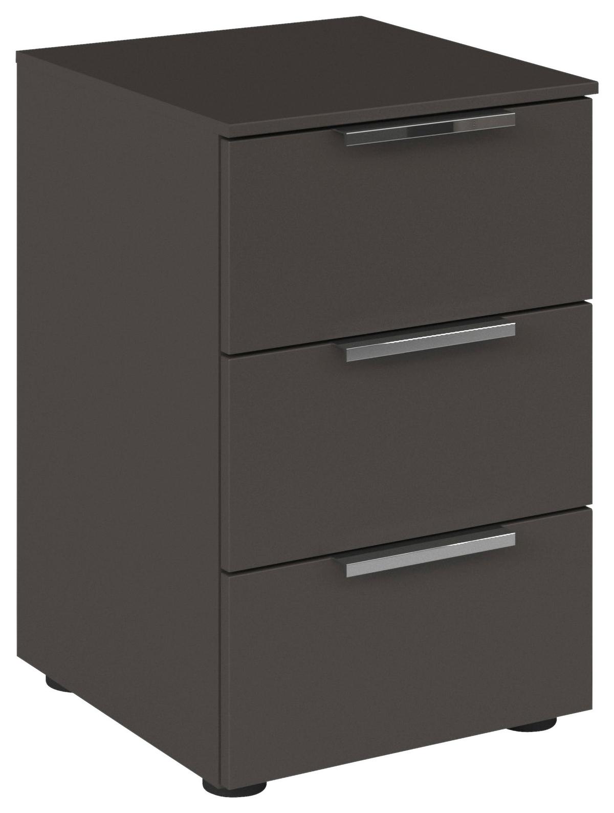 Nachtkästchen Flipp Graphitfarben B: 40 Cm - Chromfarben/Schwarz, MODERN, Holzwerkstoff (40/61/42cm) - Rauch Möbel