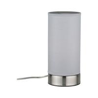 Tischlampe Silberfarben/ Weiß - Silberfarben/Weiß, Basics, Textil/Metall (10/21cm) - Paulmann