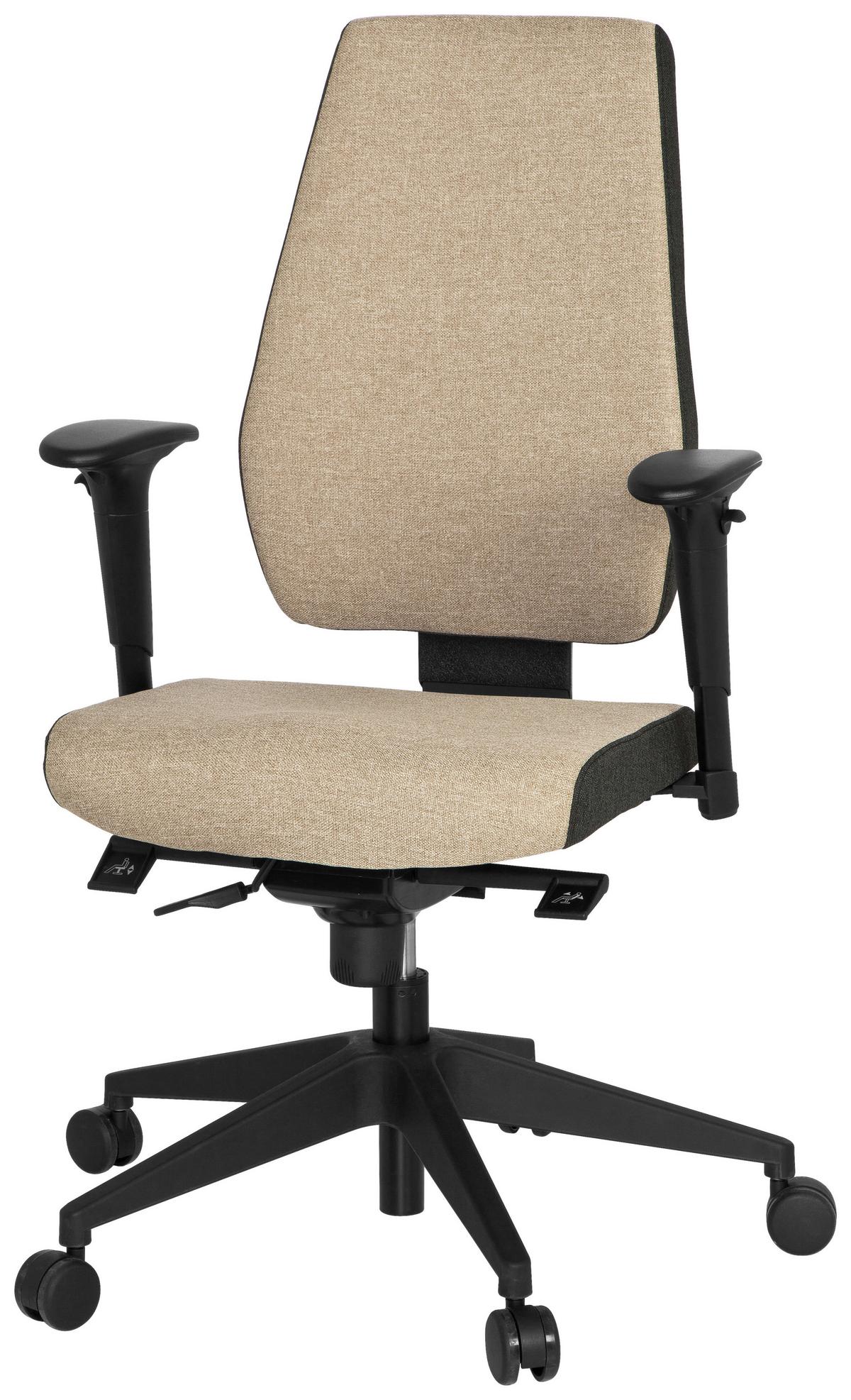 DREHSTUHL PRO-TEC 500 Beige - Dunkelgrau/Beige, MODERN, Kunststoff/Textil (56/123/47cm) - MID.YOU