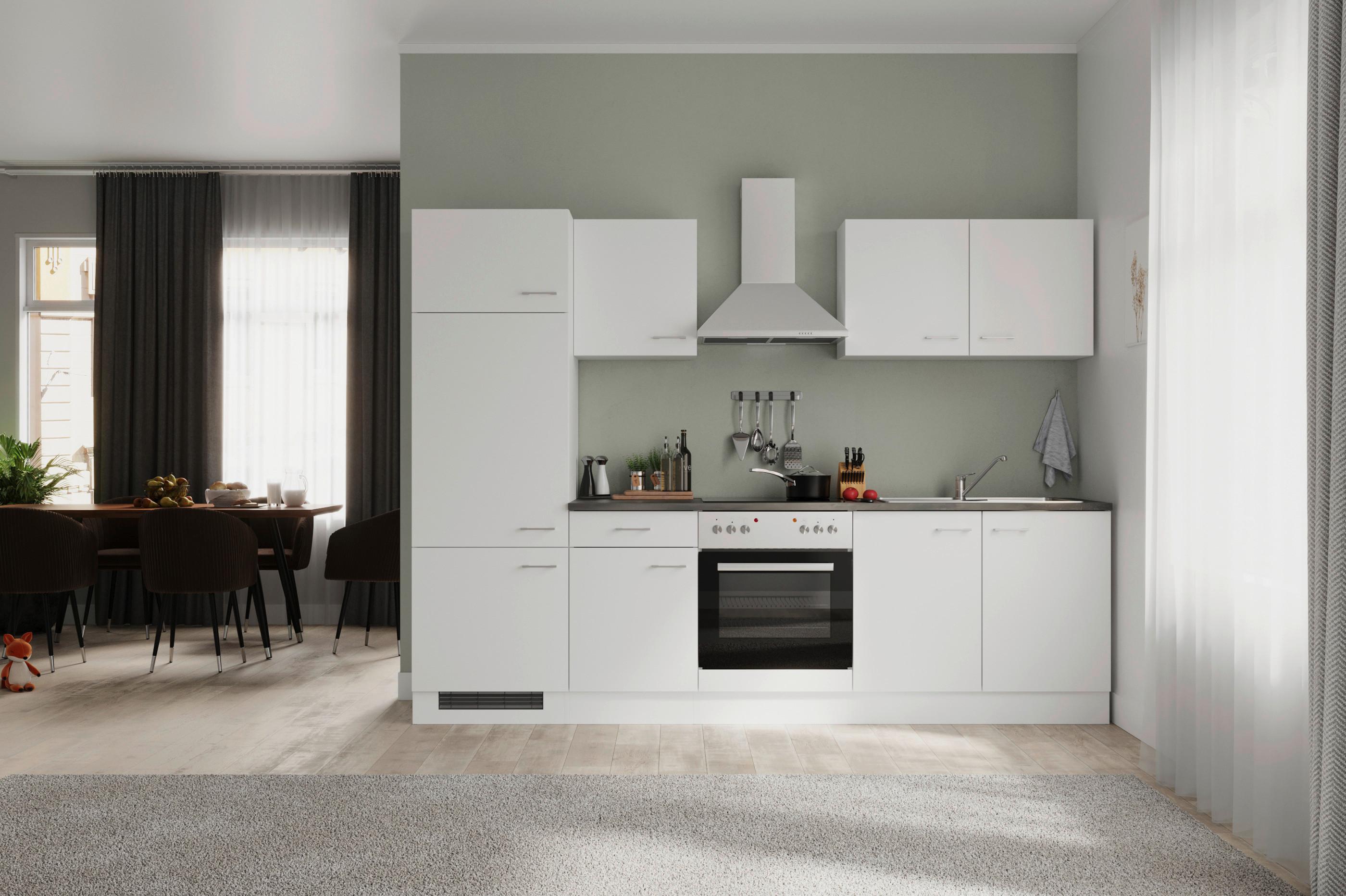 Küchenblock Lucca Weiß/graubraun B: 270 Cm - Graubraun/Weiß, MODERN, Holzwerkstoff (270cm) - FlexWell