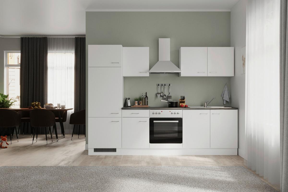 Küchenblock Lucca Weiß/graubraun B: 270 Cm - Graubraun/Weiß, MODERN, Holzwerkstoff (270cm) - FlexWell