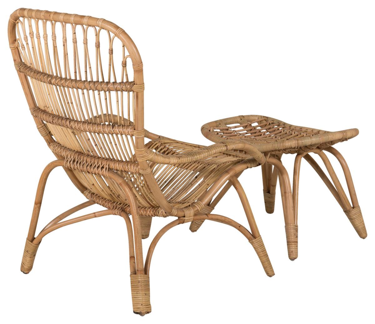 Loungesessel Ella - Braun/Weiß, KONVENTIONELL, Holz (66/95/131cm) - Gardenson