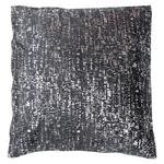 Zierkissen Helen 45x45 cm Samt Schwarz/Silber mit Zipp - Schwarz, MODERN, Textil (45/45cm) - Luca Bessoni