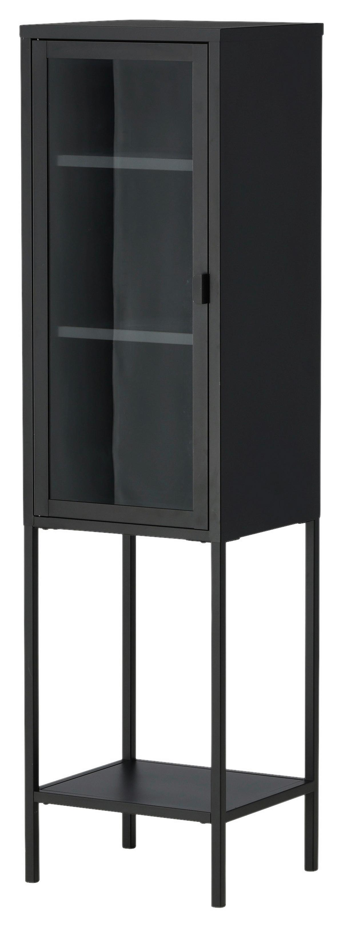Vitrine Misha - Schwarz, Design, Metall (40.5/150/35cm) - Livetastic