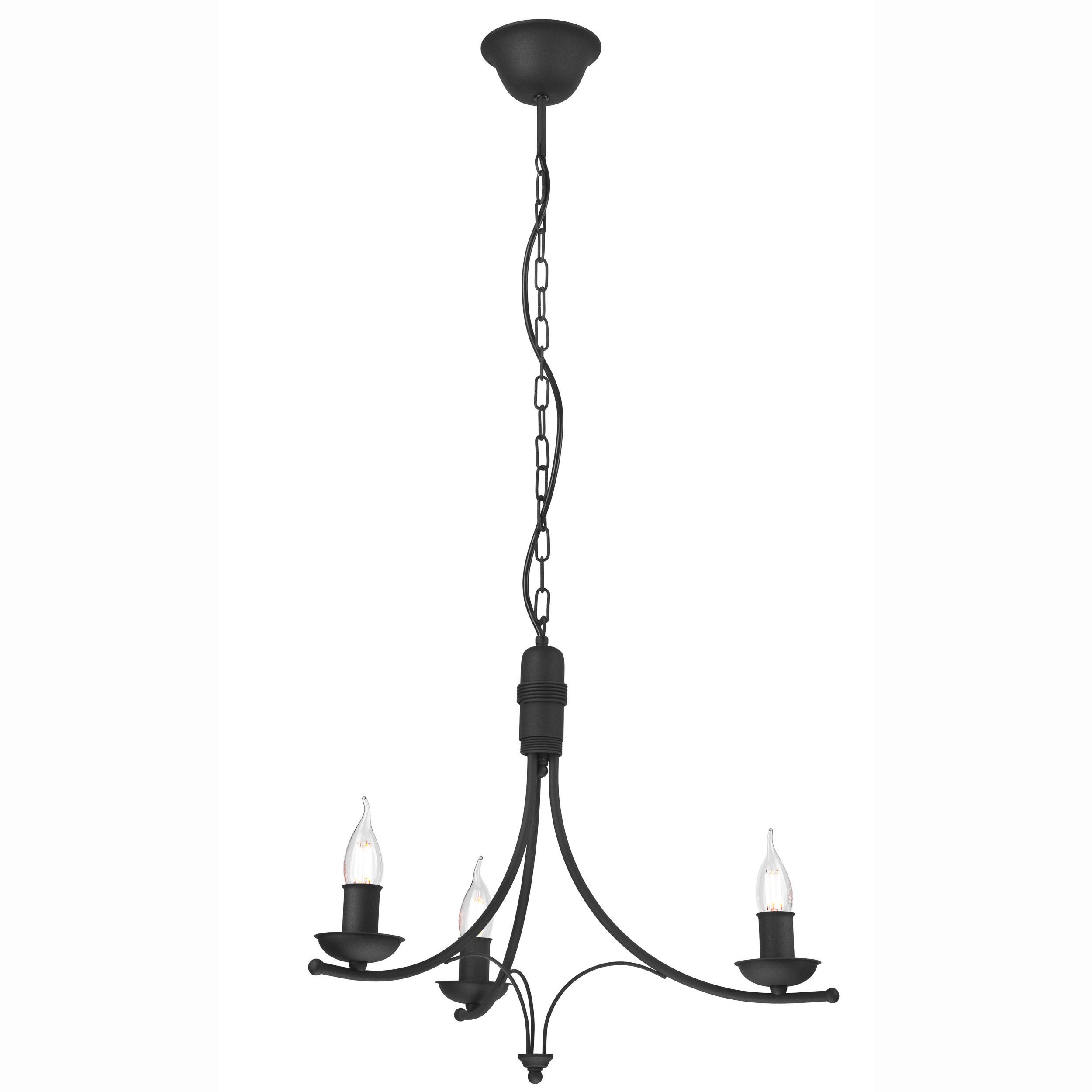 Kronleuchter 44088 Lucy - Schwarz Hochglanz, KONVENTIONELL, Metall (58/100cm)