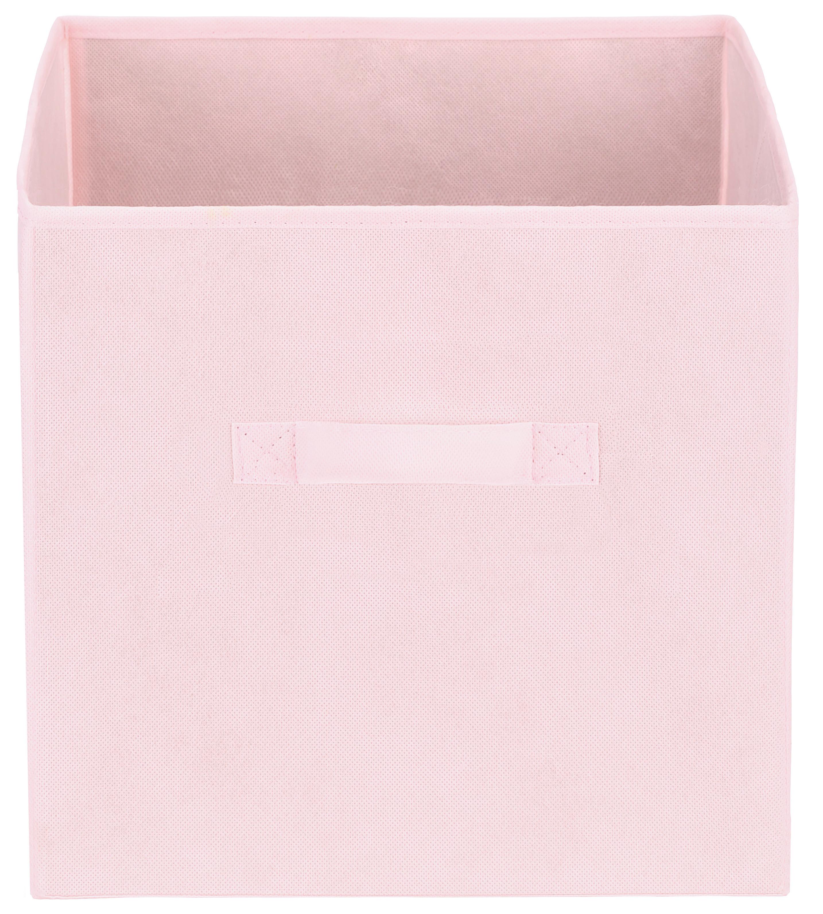 Faltbox Juana 31x31 Cm Rosa Textil Mit Henkel - Rosa, KONVENTIONELL, Karton/Textil (31/31/31cm) - Luca Bessoni