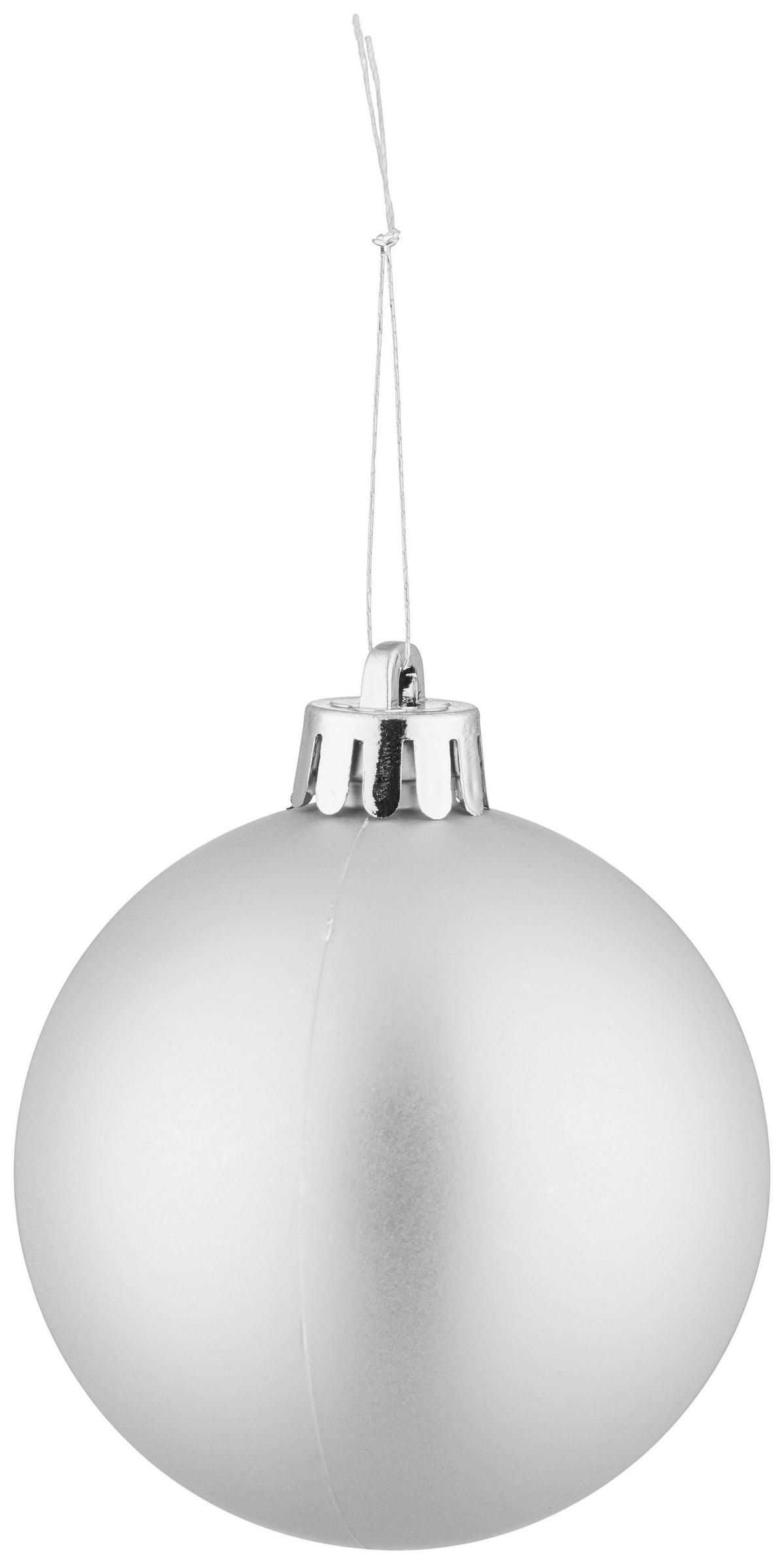 CHRISTBAUMKUGEL-SET Ena, Silberfarben, 30-teilig - Silberfarben, KONVENTIONELL, Kunststoff (6cm) - Luca Bessoni