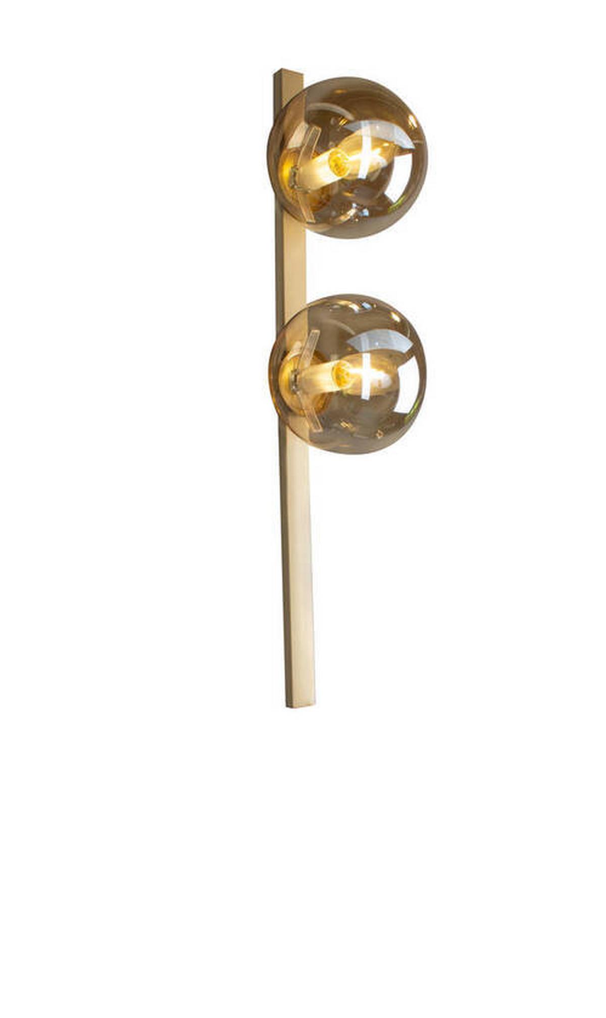 Wandleuchte 9110-Ap2 Go - Goldfarben/Bernsteinfarben, Design, Glas/Metall (60/14/16,5cm)