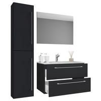 Badezimmer Badinos - Schwarz/Weiß, MODERN, Keramik/Holzwerkstoff (93cm) - MID.YOU