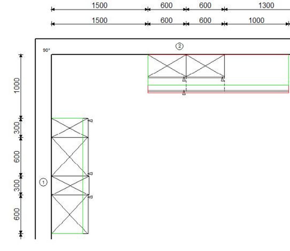 Plánovateľná kuchyňa LAS VEGAS rozmer 180+200 cm - Vertico