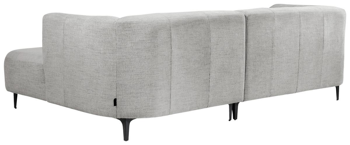 Ecksofa Lou Hellgrau/schwarz, 247 Cm - Hellgrau/Schwarz, Design, Textil (247/158cm) - MID.YOU