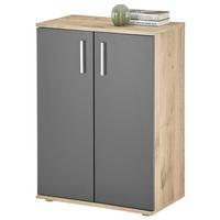 Kommode 60 cm Bc 1040 Eichefarben/Grau - Eichefarben/Silberfarben, Design, Holzwerkstoff (60/84/35cm) - MID.YOU
