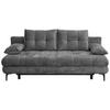 Schlafsofa Perla Graphitfarben B: 203 cm - Schwarz/Graphitfarben, KONVENTIONELL, Textil (203/94/96cm)