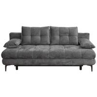 Schlafsofa Perla Graphitfarben B: 203 cm - Schwarz/Graphitfarben, KONVENTIONELL, Textil (203/94/96cm)