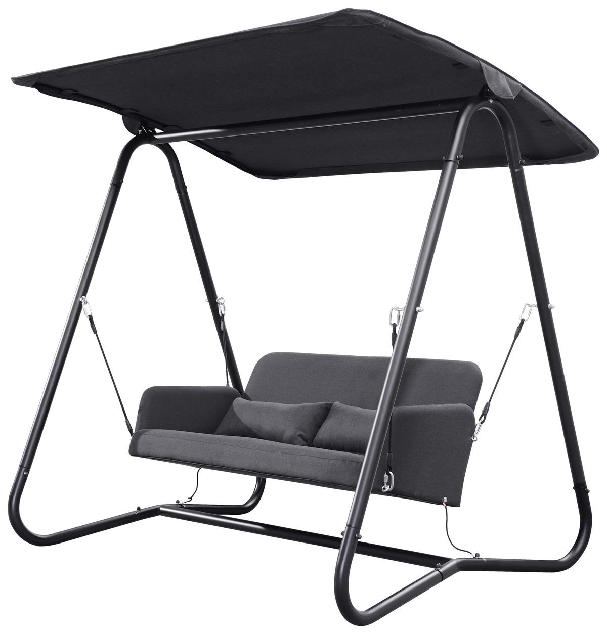 Hollywoodschaukel Mit Sonnendach Sun Acamp 2 Pers. - Anthrazit, Basics, Textil/Metall (190/142/177cm) - Acamp