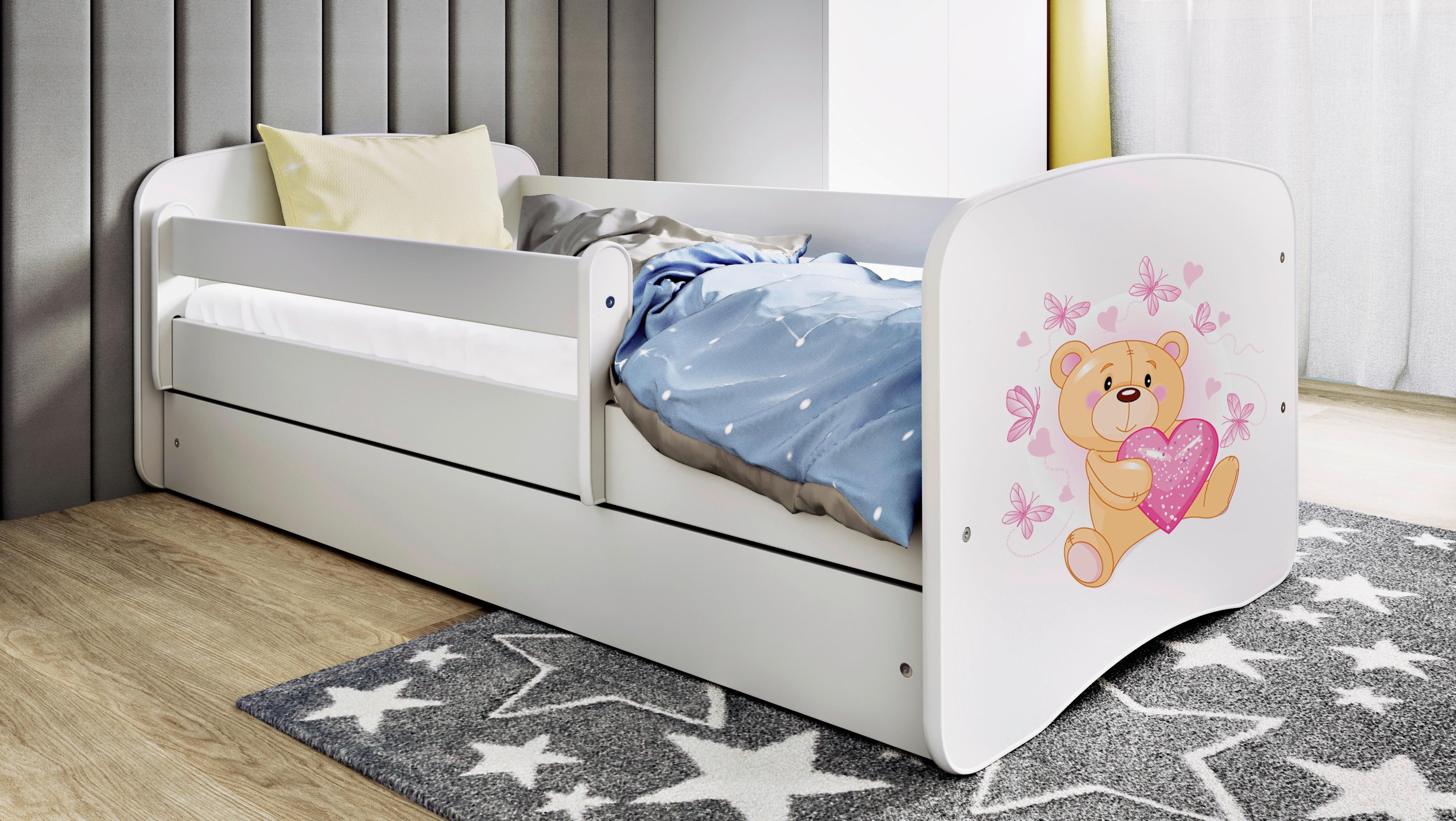 Kinder-/Juniorbett Babydreams inkl. Matratze 80x160 - Birkefarben/Weiß, MODERN, Holz/Holzwerkstoff (80/160cm) - MID.YOU