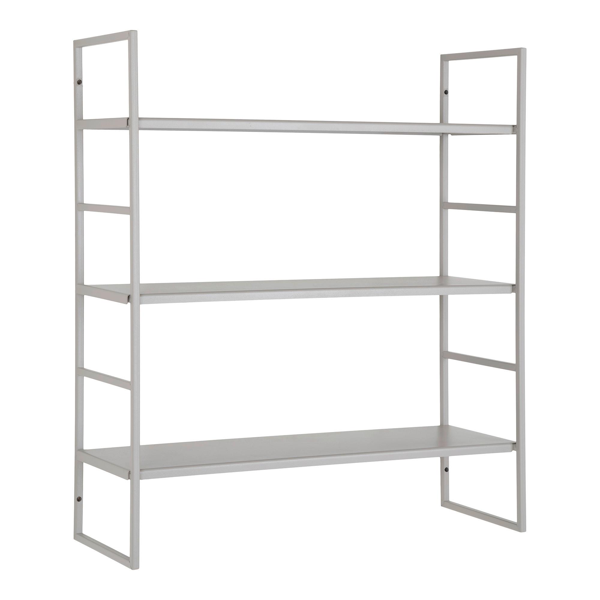 Wandregal Beja Grau B: 48 Cm - Grau, Design, Metall (48/55/17cm)