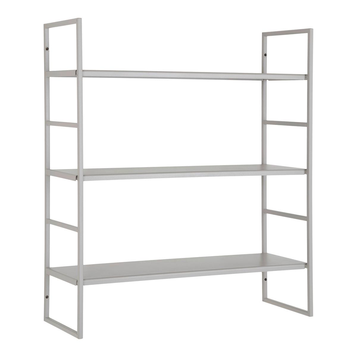 Wandregal Beja Grau B: 48 Cm - Grau, Design, Metall (48/55/17cm)