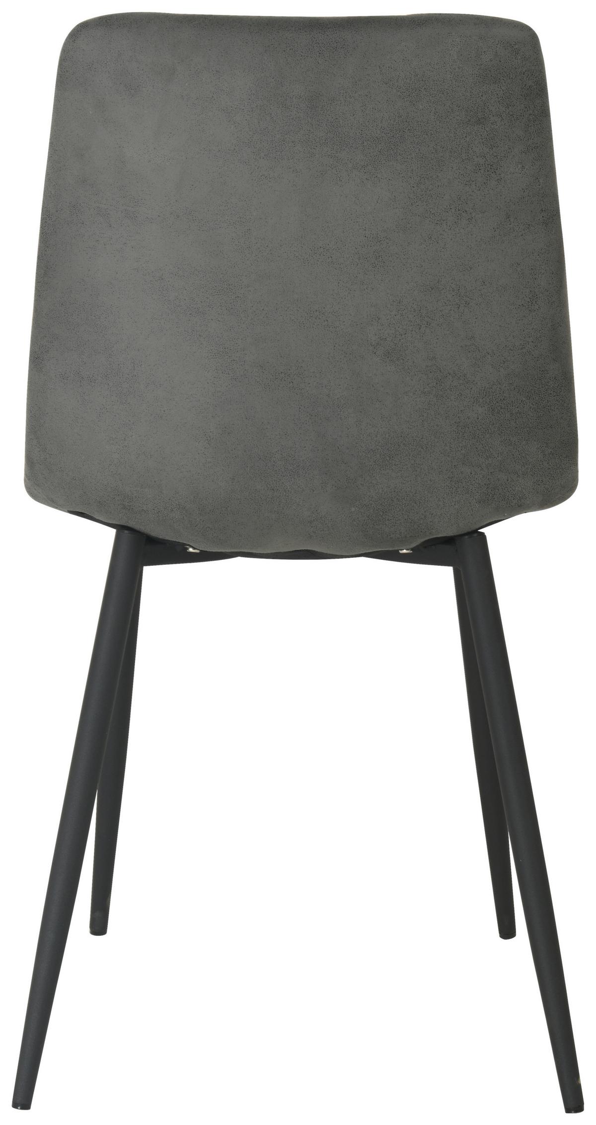 Esszimmerstuhl Lech Schwarz Gepolstert - Schwarz/Grau, KONVENTIONELL, Holz/Textil (45/88/55cm)