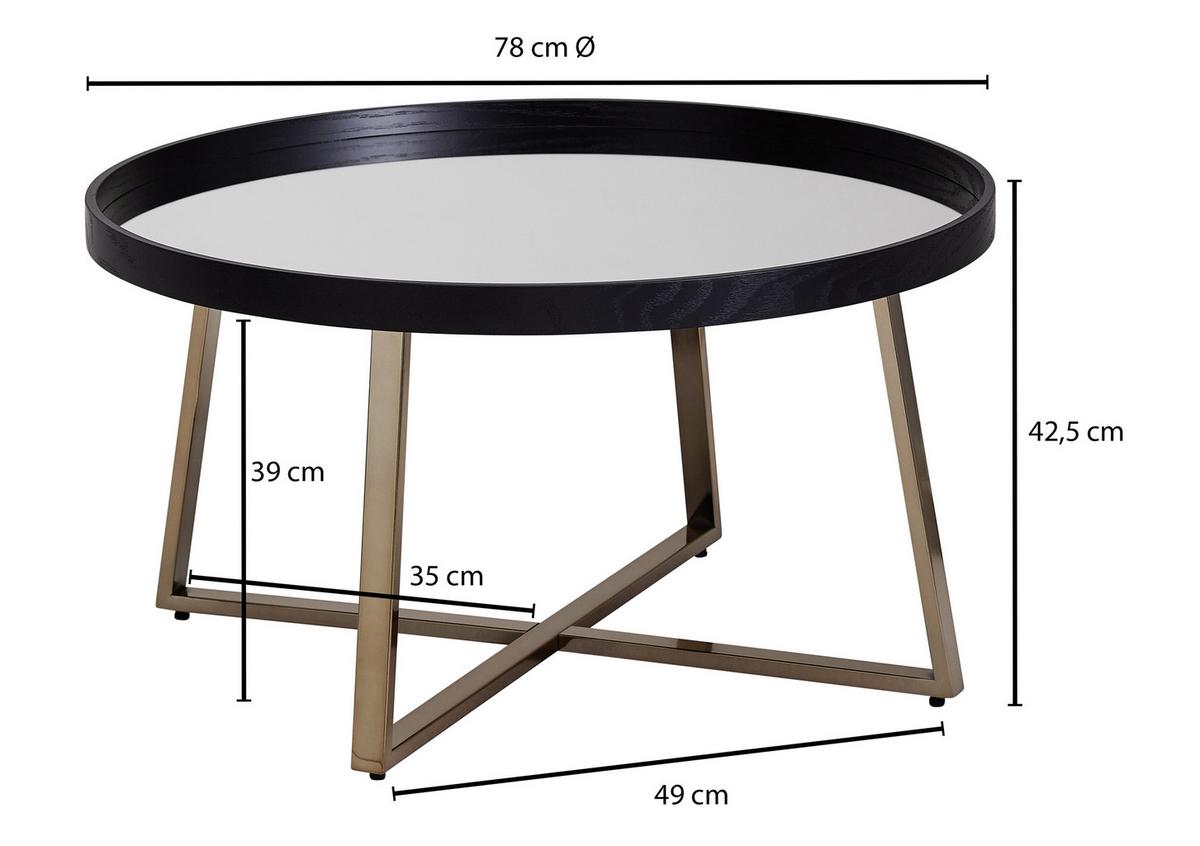 Konferenční stůl černý/zlatý - černá/barvy zlata, Design, kov/sklo (78/78/42,5cm) - MID.YOU