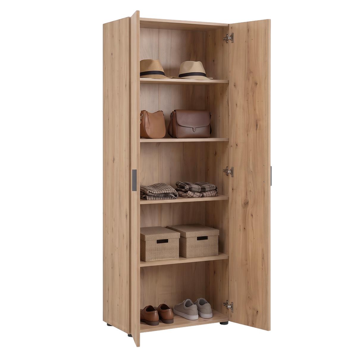Garderobenschrank Charlie Eiche Artisan B: 60cm - Eiche Artisan, KONVENTIONELL, Holzwerkstoff (60/180/33,6cm)