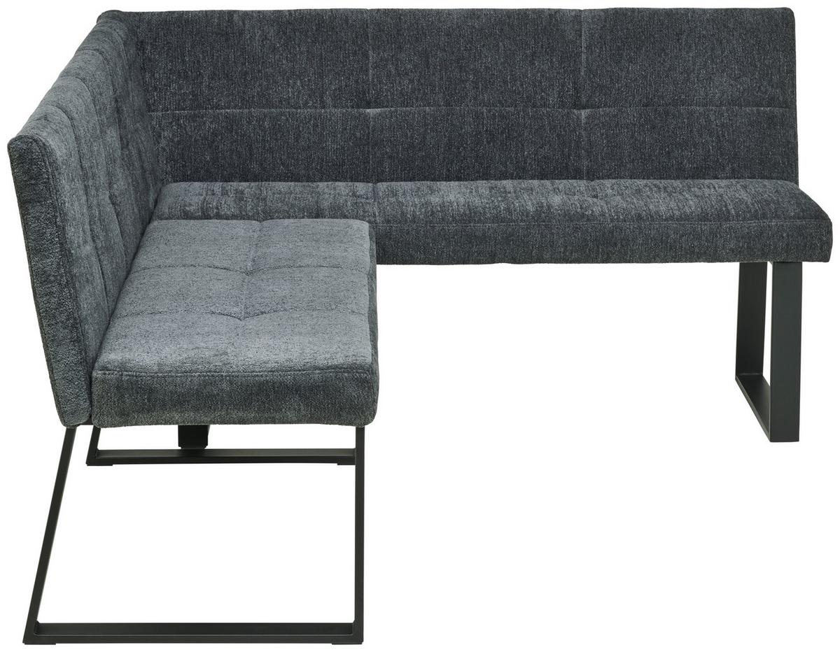 Eckbank Rico Dunkelgrau, Schenkel 152x191cm - Dunkelgrau/Schwarz, LIFESTYLE, Textil/Metall (152/191cm) - MID.YOU