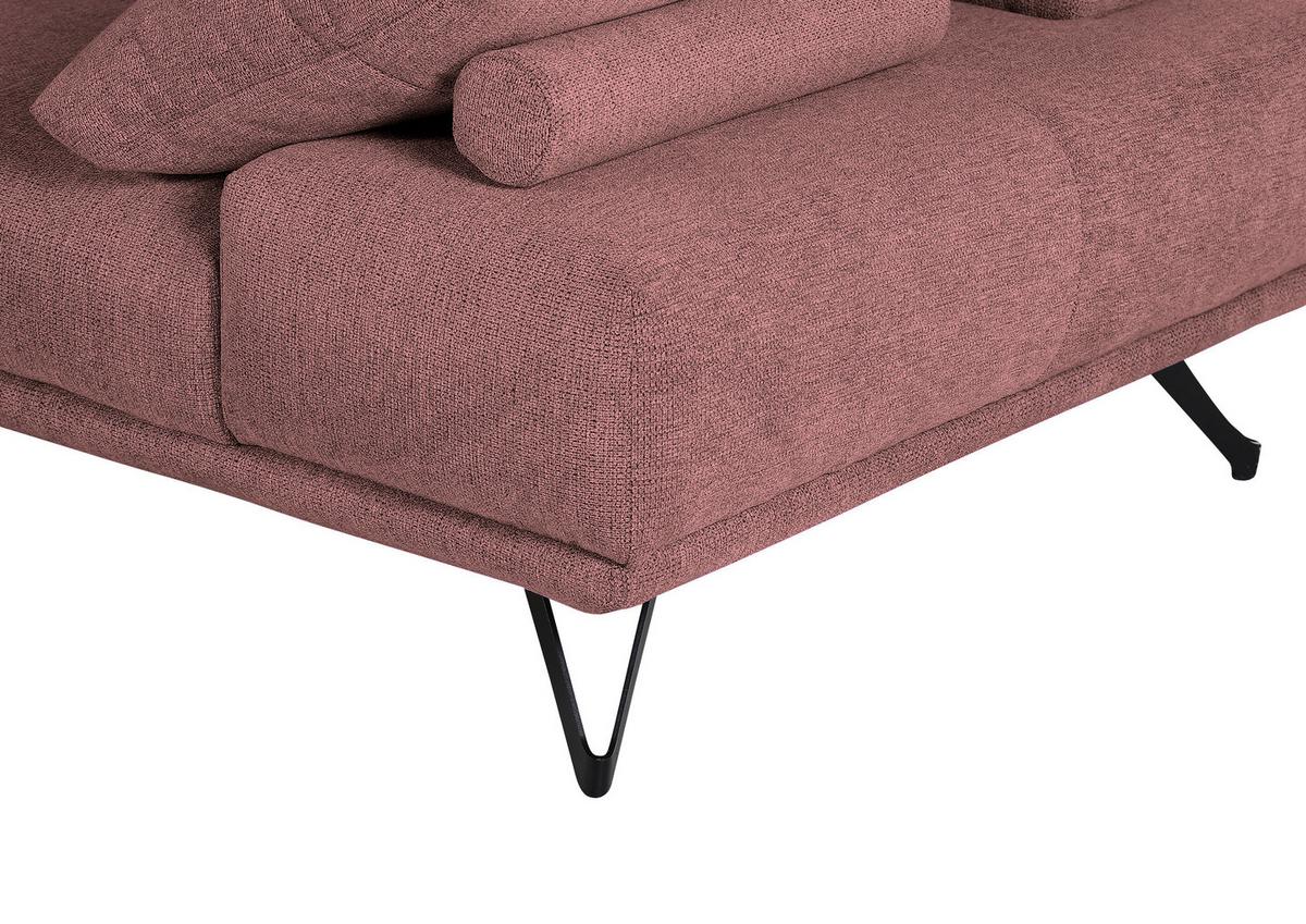 ECKSOFA BOLZANO - Schwarz/Altrosa, KONVENTIONELL, Textil (240/310cm) - MID.YOU
