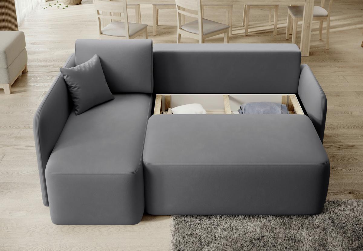 Ecksofa Hadson Grau S: 150x206 Cm - Schwarz/Grau, Design, Textil (150/206cm) - P & B