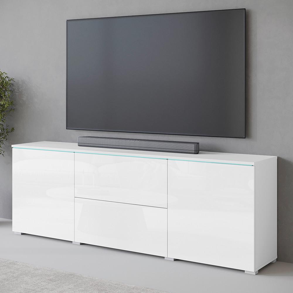 NÍZKA KOMODA VERA 181 - sivá/biela, Trend, kompozitné drevo/plast (180/61,8/34,5cm) - P & B