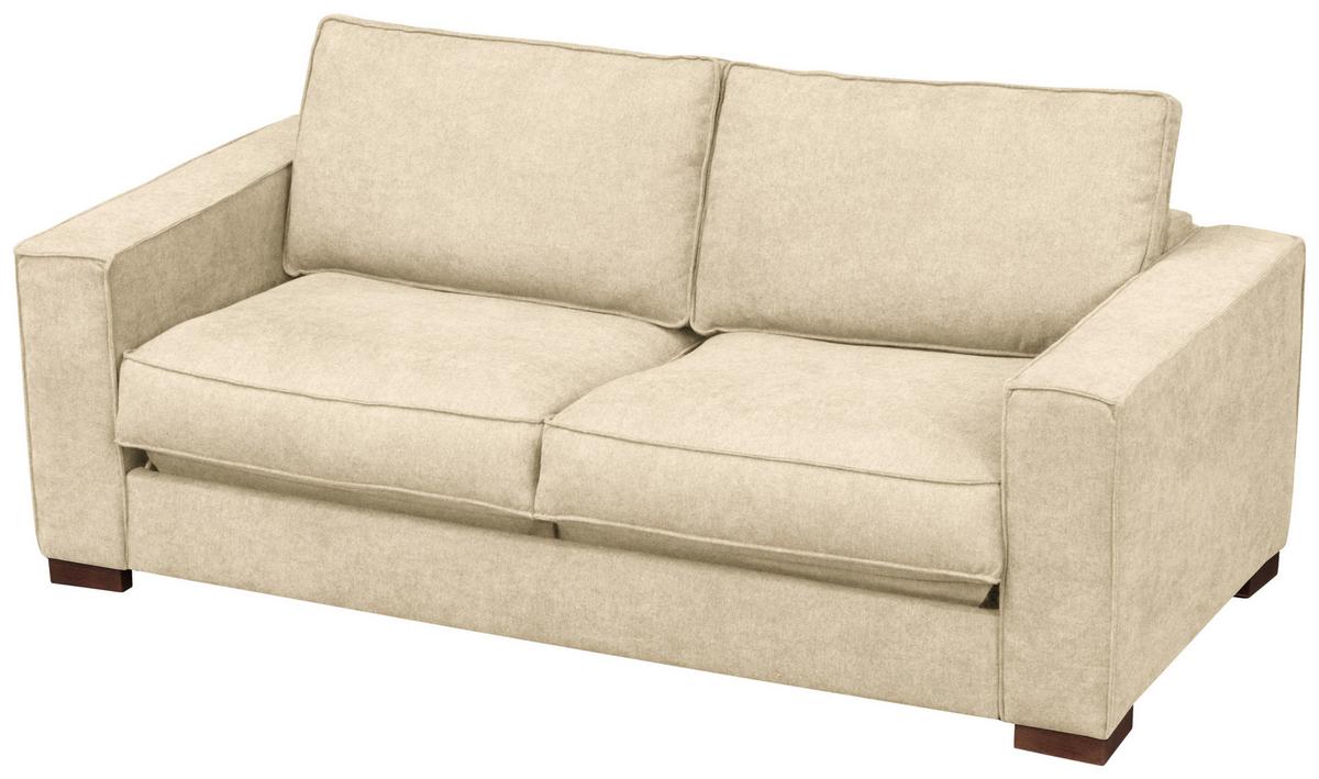 Schlafsofa Texas Creme Webstoff, B: 203 Cm - Dunkelbraun/Creme, Design, Textil (203/85/99cm) - MID.YOU