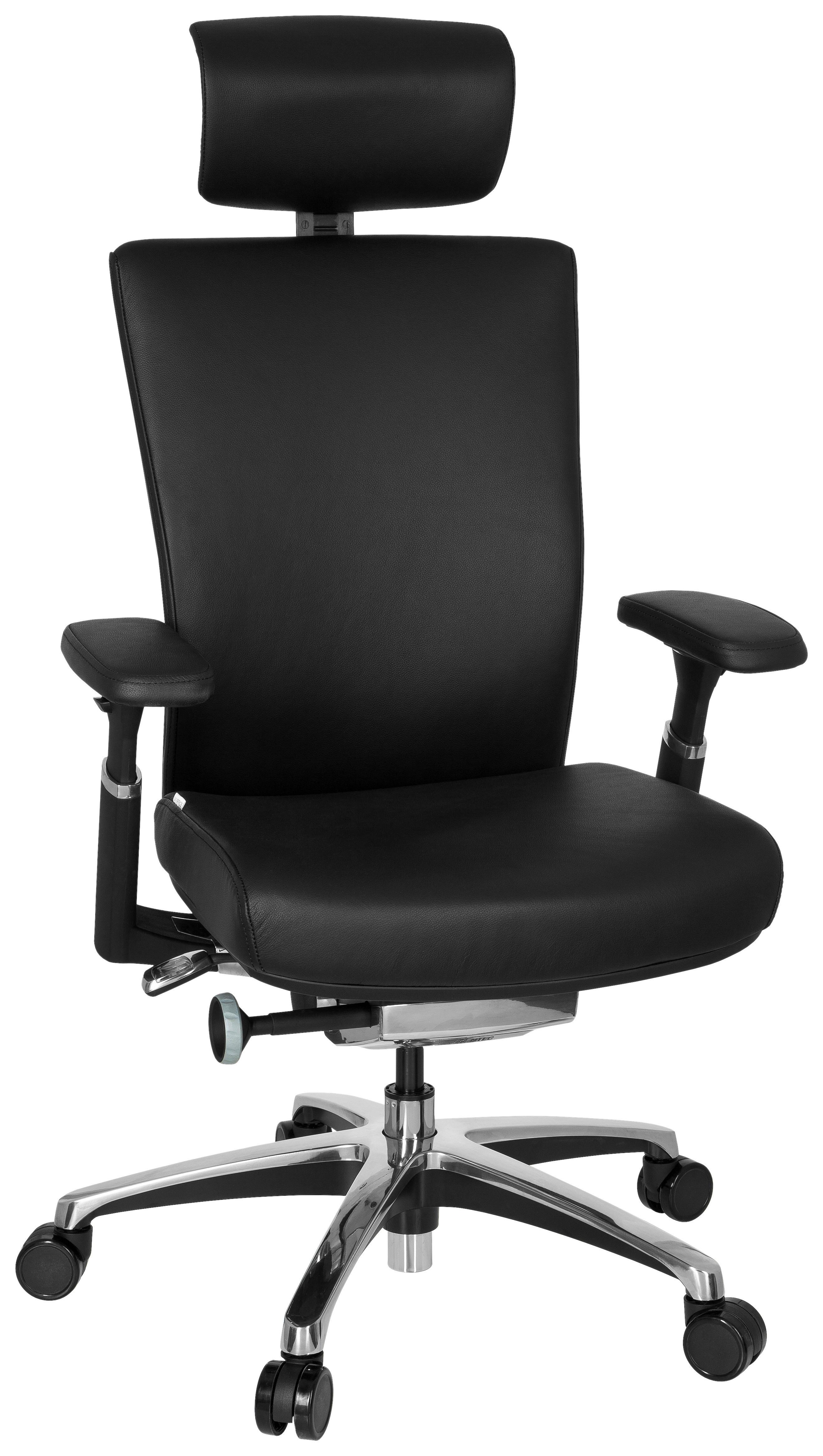 Drehstuhl Nova Schwarz - Chromfarben/Schwarz, MODERN, Leder/Kunststoff (57/106/52cm) - MID.YOU