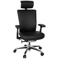 Drehstuhl Nova Schwarz - Chromfarben/Schwarz, MODERN, Leder/Kunststoff (57/106/52cm) - MID.YOU