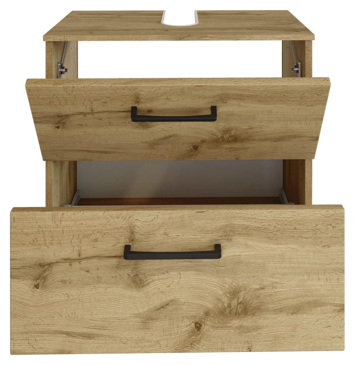 Badmöbel-Set Manchester B: 90 cm Eiche Wotan Dekor - Eichefarben, MODERN, Holzwerkstoff (90cm) - Held