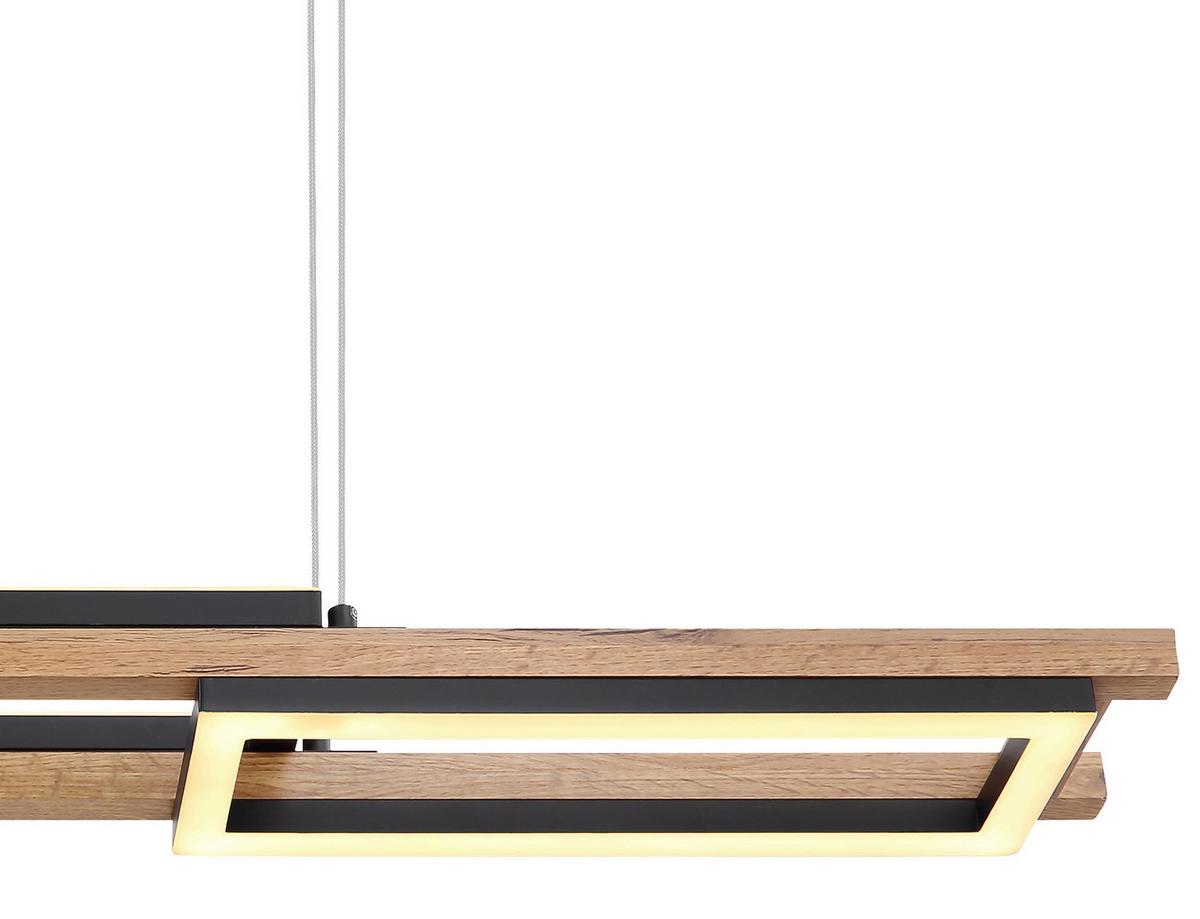 Led Függőlámpa 67266h - sötétbarna/fekete, Design, műanyag/faalapú anyag (100/14/120cm) - Globo