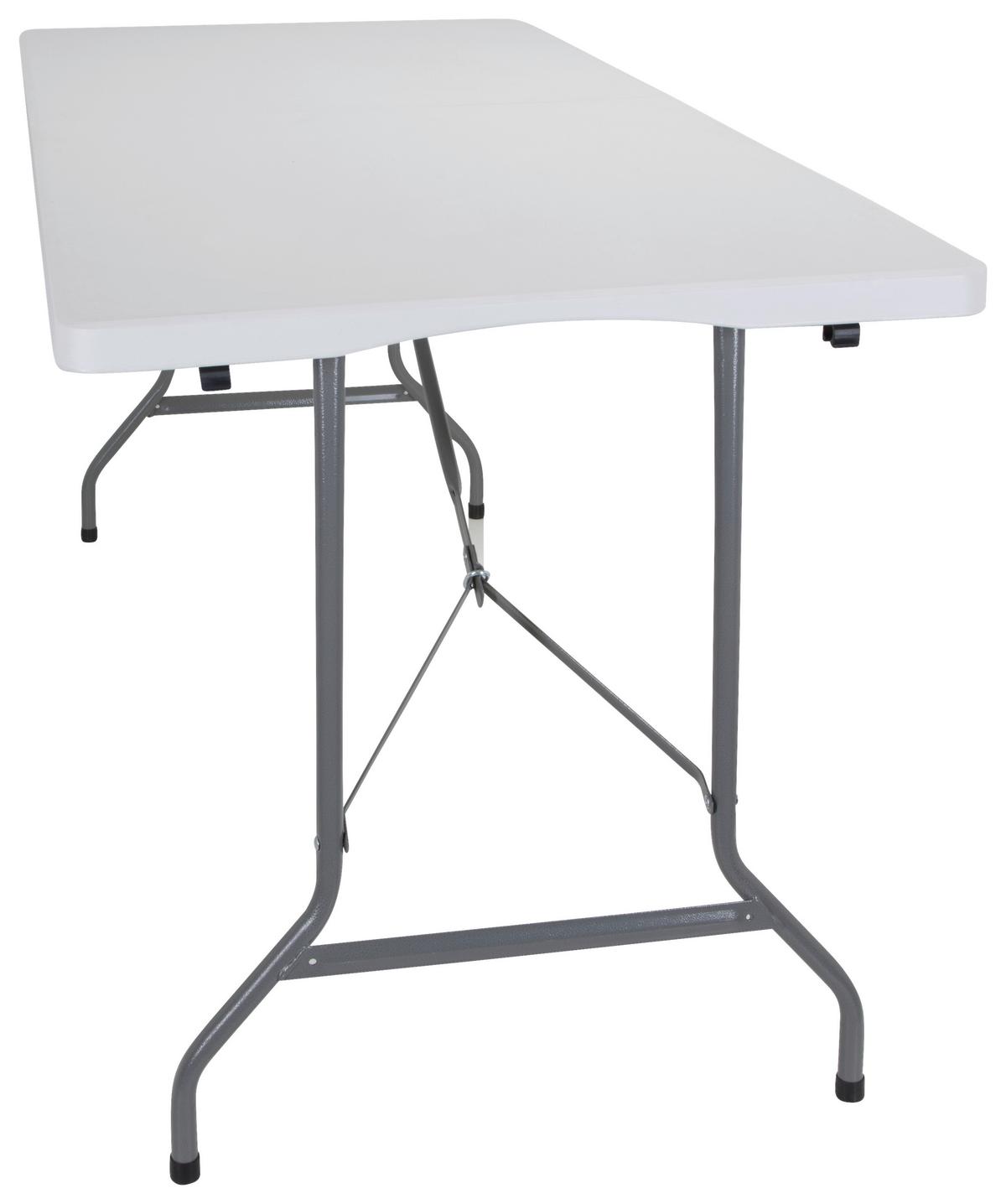 Schreibtisch Easy Up Multi II Weiß - Silberfarben/Weiß, MODERN, Kunststoff/Metall (70/152/74cm) - MID.YOU