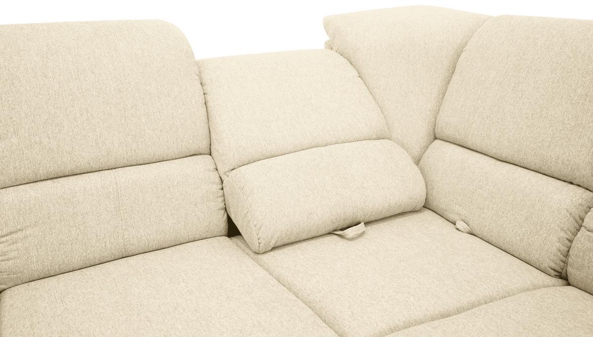 Sedačka MARSYLIA, pravá, béžová - čierna/strieborná, Design, kov/drevo (270/219cm) - MID.YOU