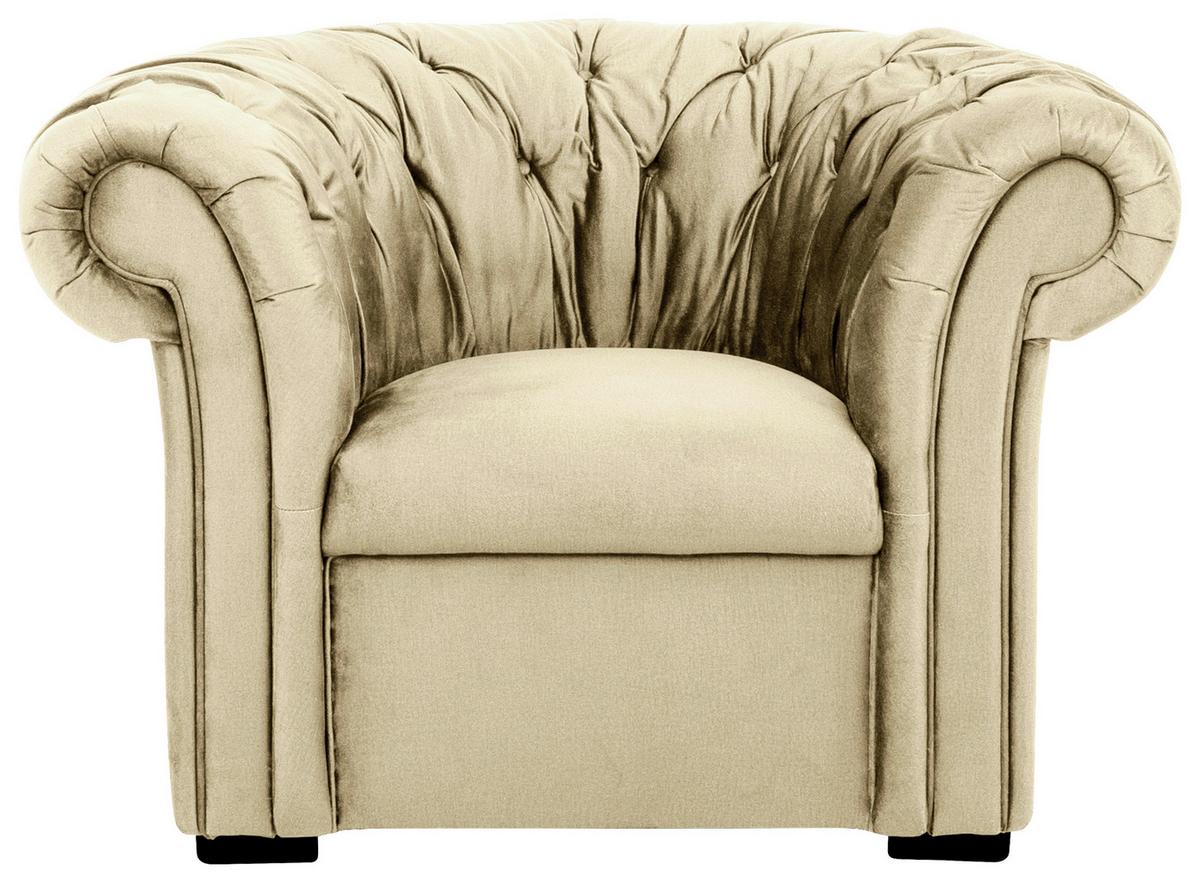 Polstersessel Cupido Stoffbezug Beige - Beige/Schwarz, Design, Textil (114/78/91cm) - MID.YOU