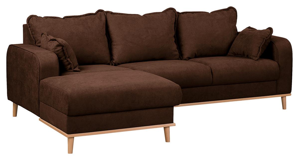Ecksofa Beata Braun S: 150x230 cm - Wengefarben/Braun, Design, Textil (150/230cm) - Livetastic