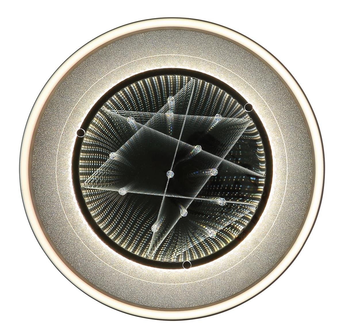 LED-Deckenleuchte Memory-Funktion - Klar/Silberfarben, Design, Glas/Kunststoff (40/6,8cm) - Globo