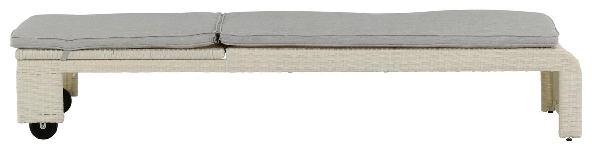 Sonnenliege London Kunststoff verstellbar - Weiß, KONVENTIONELL, Kunststoff (60/32/196cm) - Gardenson